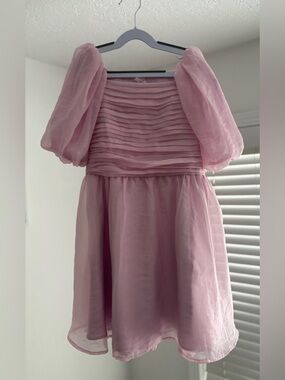abercrombie kids Pink Puff Sleeve Formal Dress